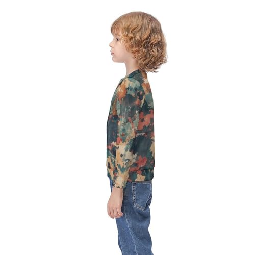 German Bundeswehr Flecktarn CamoChildren's Casual Pullover Sweatshirt Loose Fit7-9Y3