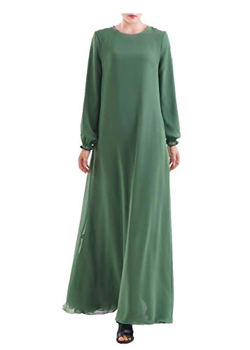 HZUX Vintage Muslim Women's Long Dress Women Dubai Dress Kaftan Abayas with Pocket