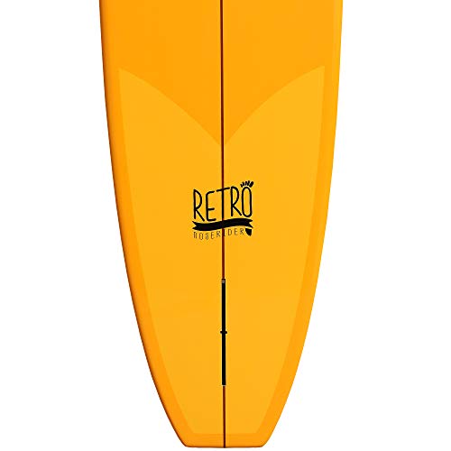 Paragon Surfboards Retro Noserider Longboard | High-Performance & Fun Single Fin Long Board Surfboard for All Wave Conditions | 9\'0\" x 22 3/4\" x 3 1/16\" | Orange/White - Thumbnail 2