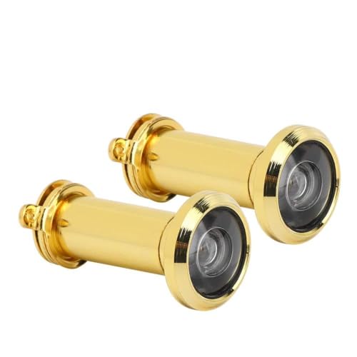 Hyuduo Mirilla de Puerta 220 Grados Antirrobo para Hogar, Seguridad para Puertas de Metal, Fibra de Vidrio y Madera de 35-60mm de Grosor, Agujero Dorado Simple 14mm