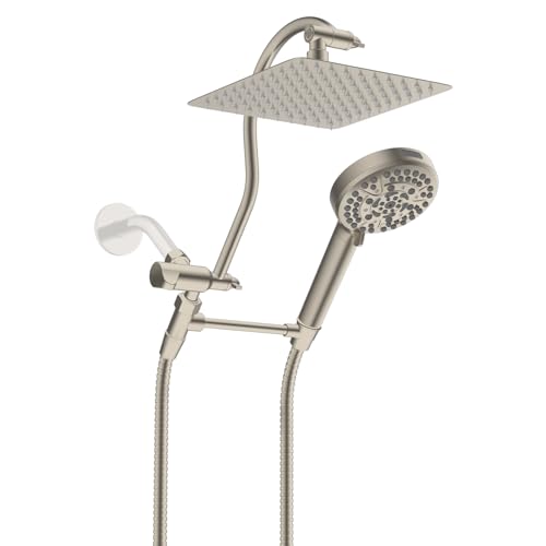 Cabezal de Ducha Metal Hibbent con Soporte, 10'' y Brazo Ajustable 12''
