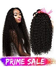CLAROLAIR 8A Brazilian Curly Hair 3 Bundles Brazilian Kinky Curly Hair Bundles Virgin Brazilian Hair Brazilian Human Hair Extension Natural Color (18 20 22 Inch)