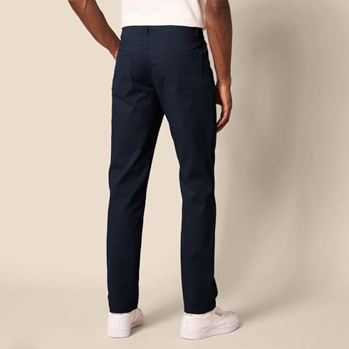Amazon Essentials Herren 5-Pocket-Stretch-Twillhose, Gerade Geschnitten, Marineblau, 34W / 30L