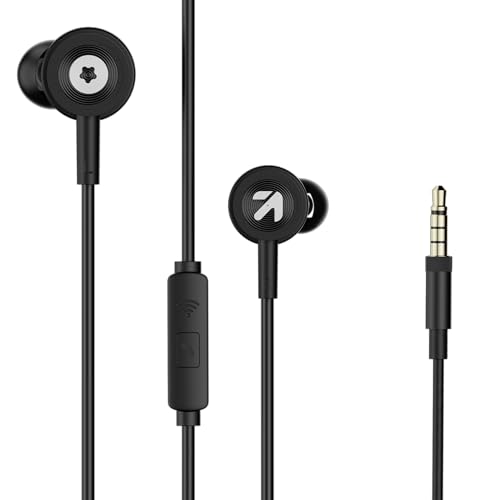 GOBOULT XO Black Wired Earphones with 3.5mm Jack, Extra Bass, 10m...