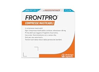 FRONTPRO 6 Compresse Masticabili Antiparassitario per Cani di Peso > 10-25 kg Protegge da Pulci e Zecche, Antipulci in Confezione da 6 Compresse da 68 mg di Afoxolaner