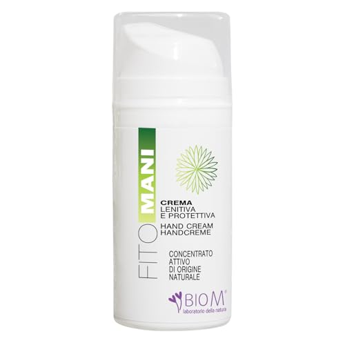 BioM Crema para Manos Secas y Agrietadas 100 ml – Reparadora Intensiva con Aloe Vera y Manteca de Karité – Efecto Antiedad Hidratante Intensivo – Fórmula Bio Made in Italy