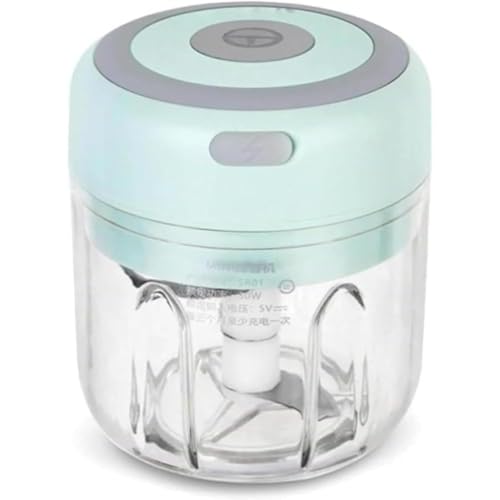 Vlwm 大根おろし 微塵切りチョッパー だいこんおろし 大根おろし器 多用途手器 操作は簡単氷を刻むにんにく器にんにく引き器 にんにくにんにく押し器家庭用にんにく電動コンパクト (三つ葉の刀,グリーン)