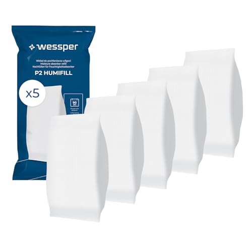 Wessper 5x Sachets Recharge Déshumidificateur 500g – Granulés Absorbeur d’Humidité, Anti Moisissure et Odeurs, Recharge Universelle, Sans Électricité, Usage Intérieur Multi-Pièces