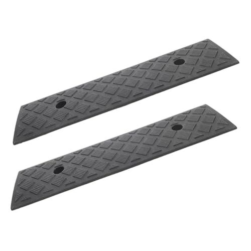 PRETYZOOM 2pcs Portable Plastic Threshold Ramp for Wheelchair Truck Scooter Bike Motorcycle Durable Design for Indoor Steps and Road Curbs Lightweight and Versatile Use
