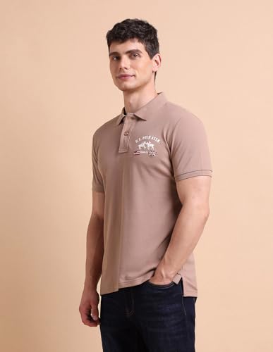 Image of U.S. Polo ASSN. Printed Polo T Shirts for Men - 100% Cotton, Half Sleeves Mens Tshirt