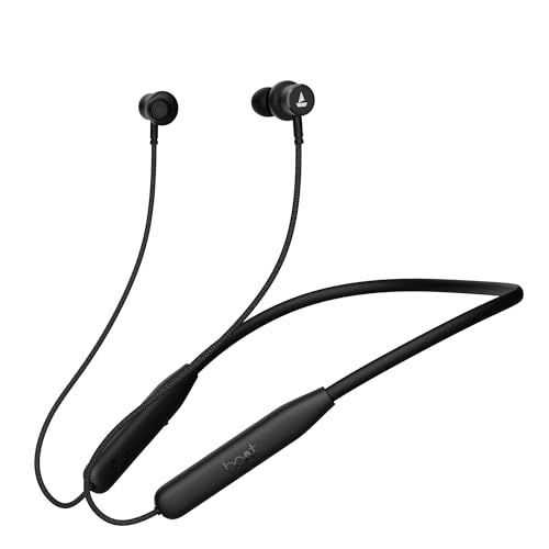 Image of Boat Rockerz 110 Rockerz Wireless Ear Neckband with Up to 40 hrs Playtime, Dual Device Pairing, ENx Tech, ASAP Charging, BTv5.3,IPX5,Type-C Interface & Magnetic Power Buds(Active Black)