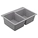 Moen GGR3024B 33-Inch Wide x 9.5-Inch Deep Dual Mount Granite Double Bowl Kitchen Sink, Gray