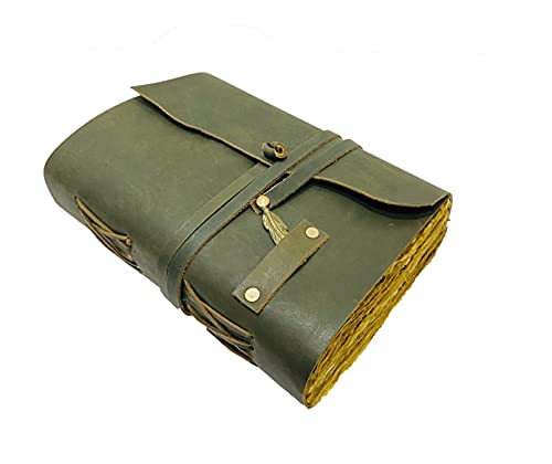 Ruzioon Leather Journal Writing Notebook - Antique Handmade Leather Bound journal with deckle edge paper For Men And Women Diary Large 7.5 X 5.5 Inches, Gift For Art Sketchbook, Travel Diary And Notebooks To Write In Ruzioon Leather Journal Writing Notebook - Antique Handmade Leather Bound journal with deckle edge paper For Men And Women Diary Large 7.5" X 5.5" Inches, Gift For Art Sketchbook, Travel Diary And Notebooks To Write In