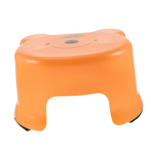 TOYANDONA Taburete Plástico Antideslizante para Taburete de Baño Infantil con Diseño de Dibujos Animados para Entrenamiento de Baño y Seguridad el Hogar Color Naranja