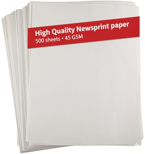 Newsprint Paper, White, 500 Sheets, Suitable for Writing, Drawing...