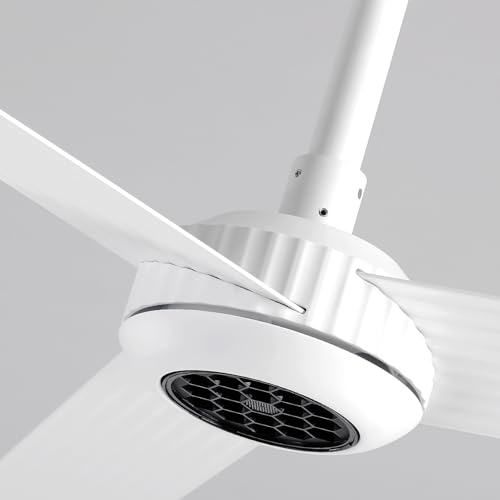 Image of TALOYA 52 inch Ceiling Fans with Lights,Metal Body Fan,White Finish,Dimmable, Noiseless, Reversible DC Motor,Remote Control