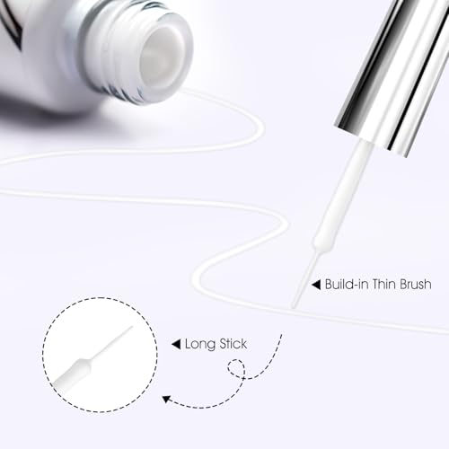 VENALISA Liner Gel Nail Polish 8ML 1 Pcs White Gel Polish With Thin Brush For French Nail Art Swirls Nail Design Soak Off UV Gel DIY at Home Manicure Salon