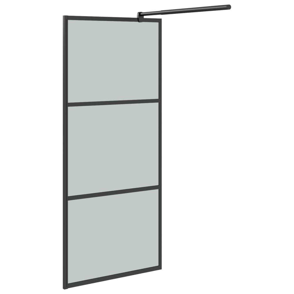 Mampara Ducha con Estante Vidrio ESG y Aluminio Negro 80x195 cm, Mampara Bañera, Mampara Baño Ducha, Cabina De Ducha, Mampara Baño - 3185454