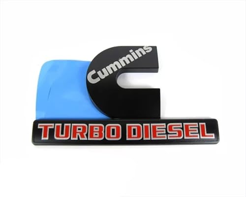 Image of Pair Set Compatible with Cummin Turbo Emblem 3D Fender Badges Nameplate for 2500 3500 (Black Red)