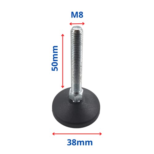 RUBBERGIANT Adjustable Feet M8 x 50mm, Diameter/Base 38mm - Image 2