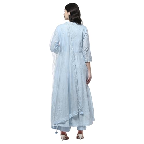 Image of BIBA Women Cotton Anarkali Printed Suit Set
