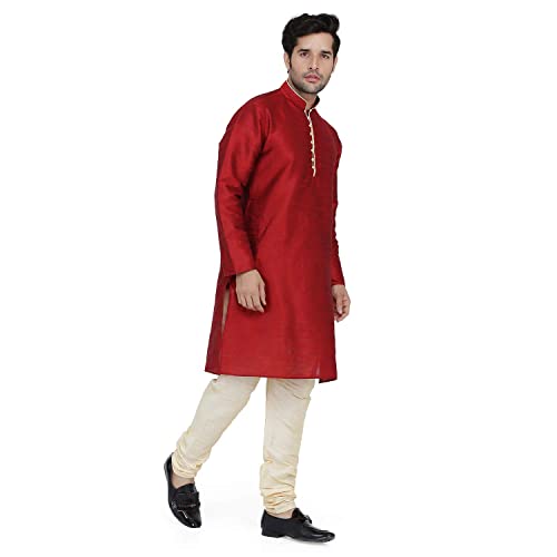 Image of Royal Kurta Mens Silk Blend Long Kurta (Only Kurta)