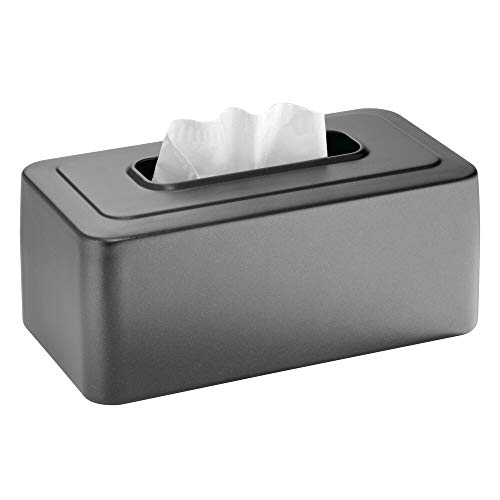 mDesign Modern Metal Tissue Box Cover for Disposable Paper Facial Tissues, Rectangular Holder