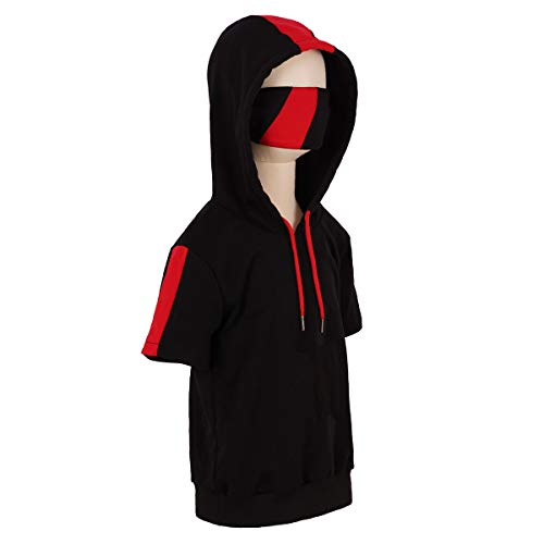 Xyjrnjvh Boy's Short Sleeve Hooded Popover Halloween Hoodies Suits Game Long Sleeve Zip Hoody Pullover (Short Sleeve Hoodies(Black), Kids-S) #TOP6