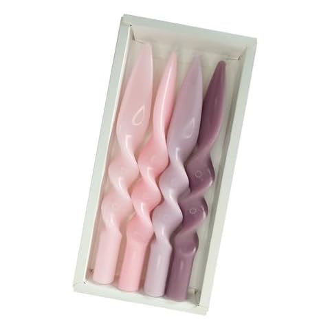 Taper Candle Pink Twisted Candlesticks Gradient Colorful Tapered Candles Unscented Long Candle Sticks for Home Décor Weddings Festive Women Gifts Cover