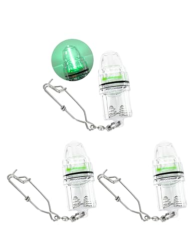 BLUEWING 3pcs Fishing Deep Drop Light with Stainless Steel Long Line Clip 2000 ft Underwater Fish Attracting Lamp for Swordfish, Tuna, Grouper, 4.3