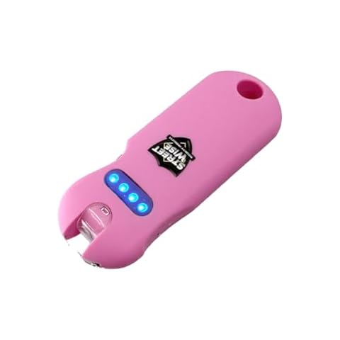 Streetwise Smart 24,000,000 Mini Stun Gun Keychain with Quick-Release, Rechargeable LED Flashlight – Self Defense Stun Gun for Women – Touch-Sensing Safety, Portable Personal Protection (Pink) Cover