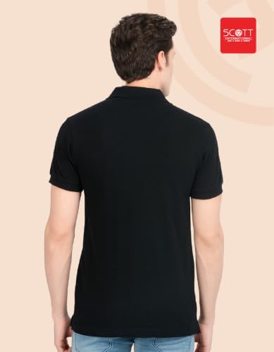 Image of Scott International Men's Cotton Polo T-Shirt | Six Degrees Soft & Breathable Collared T-Shirt | Half Sleeve Regular Fit Casual Wear | Comfortable Everyday Polo T-Shirt for Men