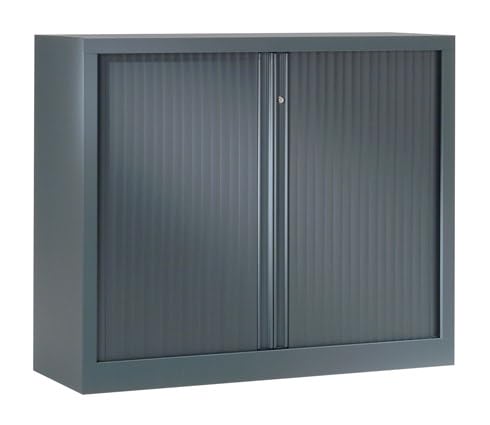 Générique Armoire Hauteur comptoir à Rideaux monoblocs Eco-conçues 100 x 120 cm Anthracite-Anthracite
