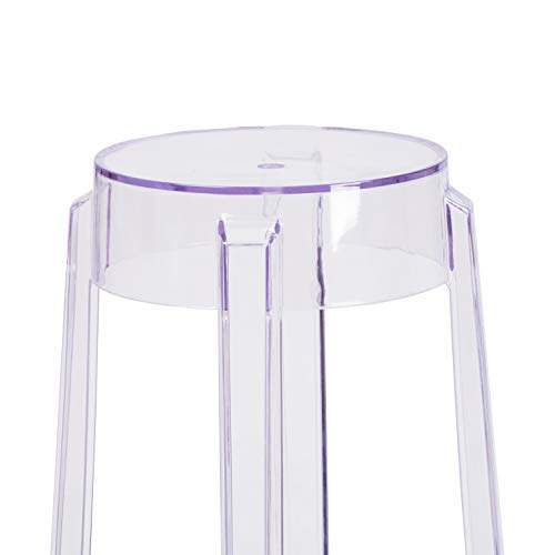 Butaco transparente de barra de Flash Furniture, altura 29,75 pulgadas, construcción duradera, para uso comercial miniatura 6