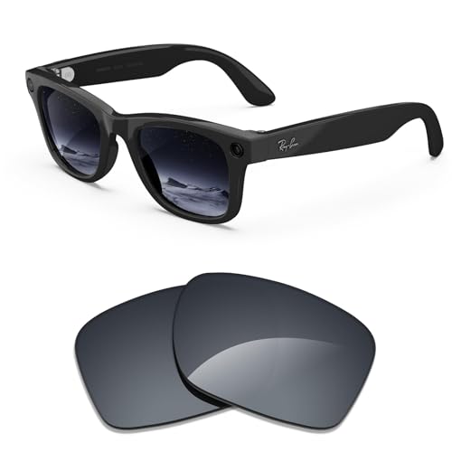 Replacement Polarized Lenses Compatible with Ray-Ban Meta Wayfarer RW4006/(Gen 2) RW4012 50mm& RW4008 RW4012 53mm (Gray Regular 50mm(Gen1 RW4006))