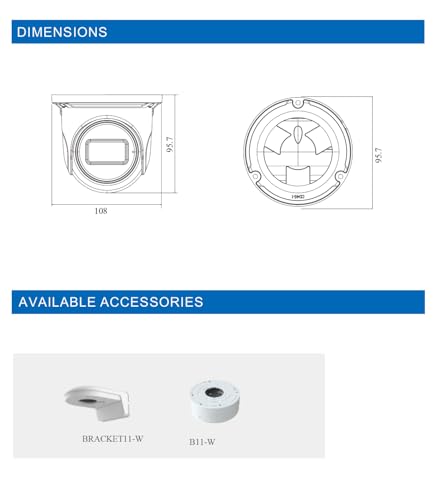 Titanium 5MP Analog Fixed Turret Security Camera 2.8mm Night Vision 98ft Built in Microphone (Grey) E-Series NDAA, HDC-IRD5AE34-G28