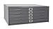 Cabinet, Flat File, 5 Drawer, Gray