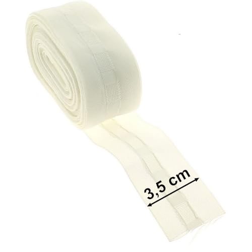 Cinta fruncida para cortinas o visillos, 3,5 cm x 5 m