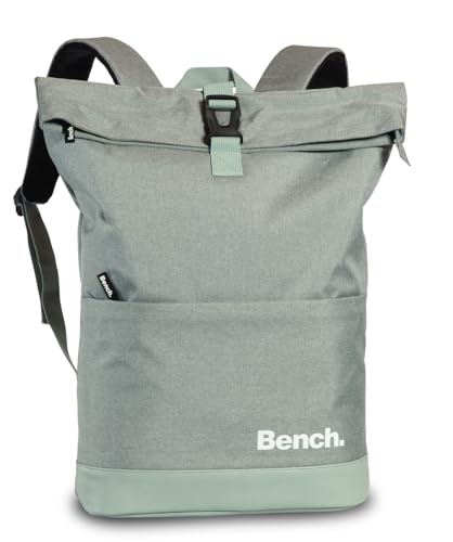 Ragusa-Trade Bench Classic Rolltop Rucksack Damen & Herren, Daypack, Backpack, 47 x 30 x 14 cm, 19 L Volumen, pastelgrün