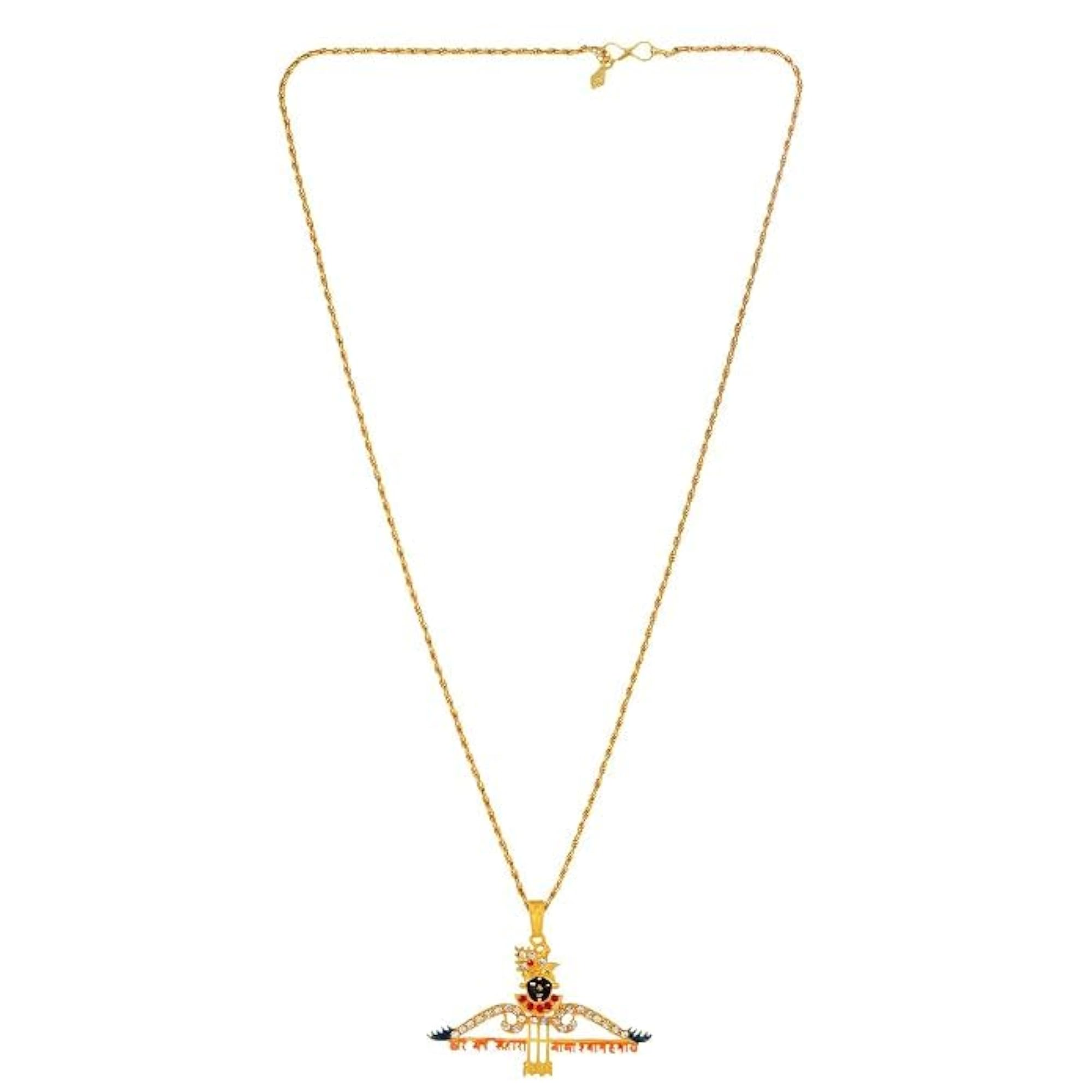 Premium Brass Handmade Meenakari CZ Studded Khatu Shyam Ji Pendant