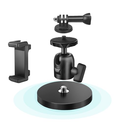 Magnetic Camera Mount with Ball Head, Magnetic Phone Holder for Gym,Super Strong Rubber Coating Neodymium Magnet for Smartphone Hero 13/12/11/10/9/8/7/6,DJI Osmo Action Insta360, Security Camera