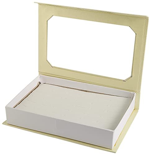 Caja de repuesto para joyas (sin decoración), color amarillo y blanco, tamaño 8 x 5 x 4 cm, caja de presentación para regalo de cartón/cartón Cover