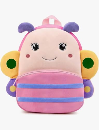Image of Cute Butterfly Design Backpack for Boys & Girls | Soft Toy School Bag | Lightweight Preschool Nursery Travel Bag | Cute Animal Design Backpack for Toddlers 35CM