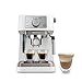 De'Longhi Macchina da caffè manuale Stilosa EC260.W, pressione 15 bar, sistema cappuccino, spegnimento automatico, compatibile con cuscinetti ESE, 2 contenitori per piani, capacità 1L, bianco