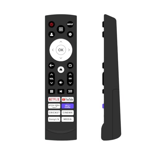 Image of BLACKSHEEP Remotes Compatible for Both Hisense & VU Cinema GloLED 4K Google, Android Smart TV Remote Control with Netflix, YouTube, Prime Video, Disney+ Hotstar Buttons Without Voice Function