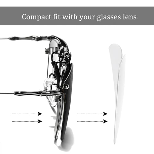 Image of Polarized Clip on Sunglasses over Prescription Glasses Unisex Anti Glare Flip up Design