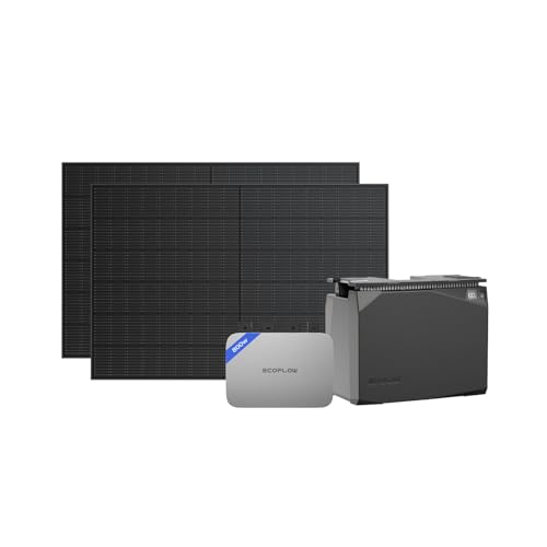 EcoFlow Powerstream Balkonkraftwerk mit Speicher 0% VAT, WLAN netzgekoppelter Mikrowechselrichter 800W, 2kWh Wasserdichter Akku, 400W Rigid Solarpanels ×2, App-Steuerung, Energieverbrauchssteuerung