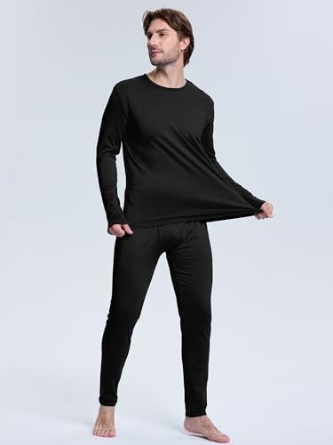 VZV 2 Set Thermal Underwear for Men Winter Long Johns for Men Thermal Top and Bottom Set Fleece Lined Base Layer4
