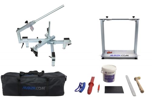 MAX2H Reifenmontiergerät MG-2 für Motorräder inkl. Wuchtbock, Starterpaket mit schwarzen Klebegewichten & Transporttasche – Profi Reifenmontage Motorrad