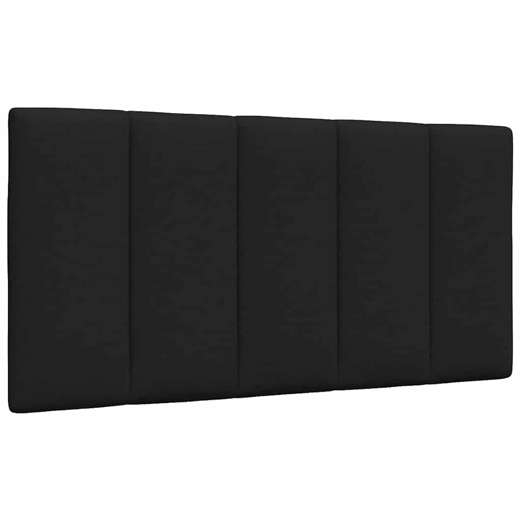 Cabecero Hanko 100 cm negro acolchado cojín de pared de poliéster con para listones LED cómodo respaldo diseño moderno para jóvenes y dormitorios
